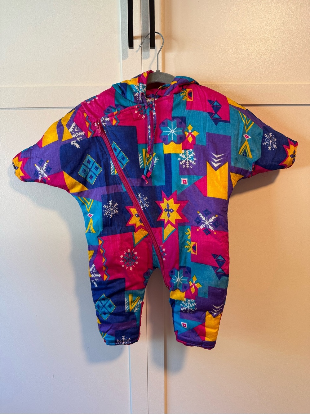 Vintage 80s/90s Circo Neon Colorblock Hooded Ski Suit Pram Bunting 12 months
